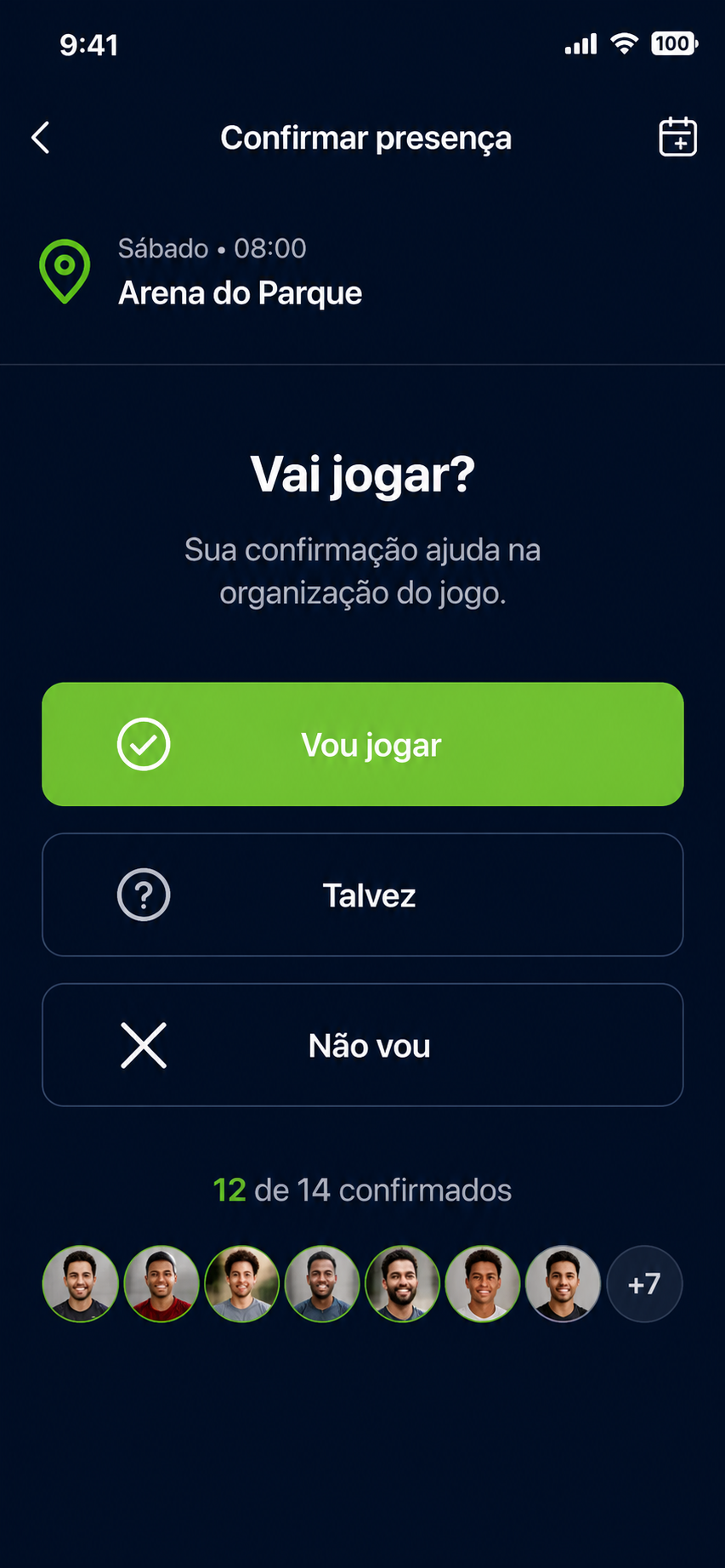 Tela de gestão financeira do Peladaí
